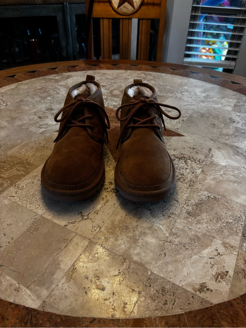 UGG Neumel Boots Women’s Size 9 Chestnut Brown Suede Shearling Lined - Picture 3 of 7
